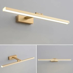Toolight Toolight, LED kúpeľňové nástenné svietidlo nad zrkadlo 40cm 8W 1200lm 4000K APP833-1W, zlatá, OSW-07011