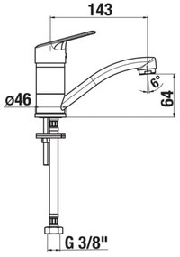 JIKA H3512E10042201 - Batéria LYRA 14,3 cm, lesklý chróm