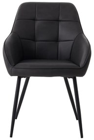 Tmavosivé čalúnené jedálenské kreslá v súprave s podrúčkami 2 ks Nolan Square – Unique Furniture