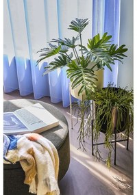 Súprava 2 bielych železných kvetináčov na podstavcoch Hübsch Haggo