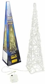 Nexos 5976 Vianočná dekorácia - Akrylový kužeľ - 60 cm, teple biely na batérie
