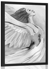 Plagát slobodný anjel v čiernobielom prevedení - 20x30 black