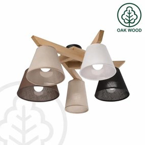 Brilagi - LED  Prisadený luster ANTHONY 5xE14/40W/230V dub