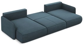 Modrá rozkladacia/s úložným priestorom rohová pohovka Nanea – Makamii