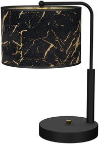 Stolná lampa Senso, 1x čierne/zlaté textilné tienidlo, b