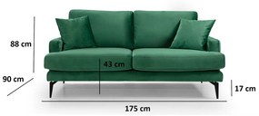 Dizajnová sedačka Fenicia 175 cm zelená