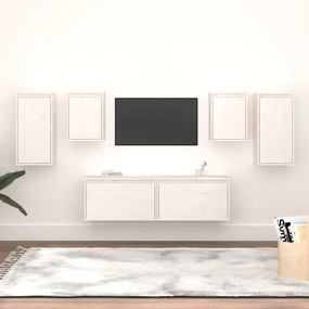 TV skrinky 6 ks biele masívna borovica
