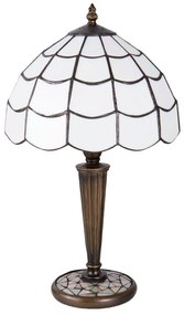 Rustikálna tiffany lampa WHITE 25*43 Mosaic Base