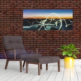 Obraz - pohľad na oblohu zo strechy (120x50 cm)