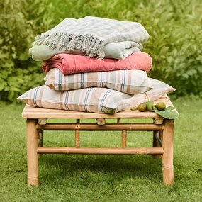 Ib Laursen Bavlněný přehoz Dusty Green Checks 130 × 160 cm