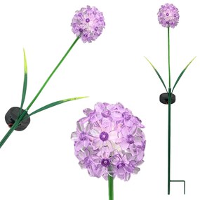Zapichovacie záhradné solárne svetlo Flower, 70 cm, kov/plast, fialová