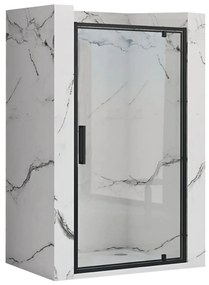 Rea Rapid Swing, jednokrídlové výklopné sprchové dvere 70 x 195 cm, 6mm číre sklo, čierny profil, REA-K6407