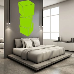 Veselá Stena Samolepka Kocky 3D Farba: zelená, Veľkosť: 80 x 36 cm