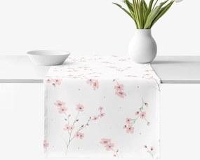 Goldea behúň na stôl 100% bavlnené plátno - kvitnúce sakury 20x120 cm