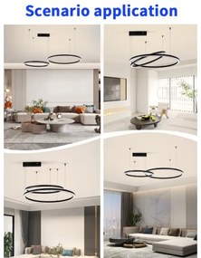 Immax NEO 07216L - LED Stmievateľný luster FINO 93W/230V 60/80cm čierna Tuya+DO