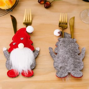 Puzdro na príbor SANTA GNOME červené, 1 ks