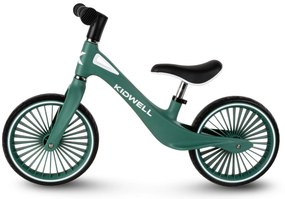 Kidwell NIX balančný bicykel tmavozelený – ľahký nylonový rám 3,05 kg, PU kolesá, EN71