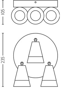 Philips - Bodové svietidlo CLEFT 3xGU10/5W/230V