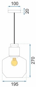 Toolight - Závesné svietidlo zo skla 1xE27 APP434-1CP, oranžová, OSW-00563