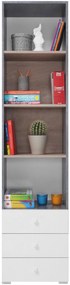 Regál Sigma 7, biela mat / betón