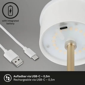 Brilo - LED stolná nabíjateľná dotyková lampa KIKI LED/2,6W/5V IP44 2600 mAh hnedá