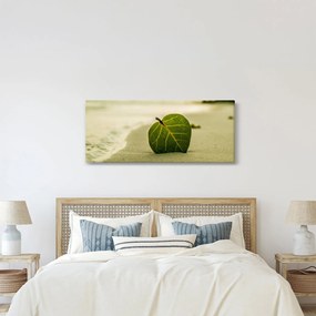 Obraz listu v piesku (120x50 cm)