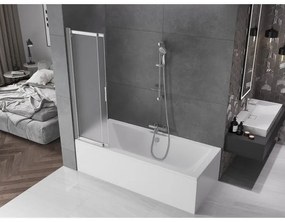 Mexen Fox, 2-krídlová vaňová zástena 85x150 cm, 5mm sklo námraza, chrómový profil, 891-085-002-01-30