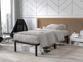 Jednolôžková kovová posteľ s roštom Izaur II, Farby: čierna
