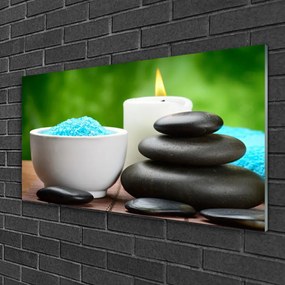 Skleneny obraz Sviečky kamene zen umenie 100x50 cm
