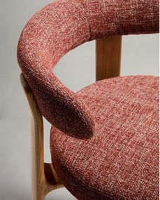 Barová stolička z jaseňového dreva v terakotovej farbe/v svetlo prírodnej farbe (výška sedadla 75 cm) Granite – Kave Home