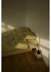 Jednolôžková posteľ z borovicového dreva s úložným priestorom s roštom 90x200 cm v prírodnej farbe Kanso – Karup Design