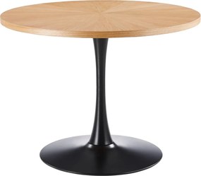 Vintino Jedálenský stôl CALVIN 100 cm – dub prírodný / čierna podnož