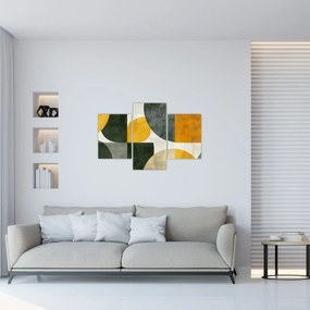 Obraz - Abstrakcia v olivovej farbe (90x60 cm)