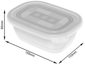 Plastové boxy do mrazničky, Rotho FREEZE, biela, sada 4 x 0,5l (16x11x6)
