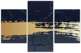 Obraz - Modrá a zlatá abstrakcia N⁰2 (90x60 cm)