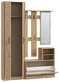 Predsieňová stena so zrkadlom KAVI dub artisan