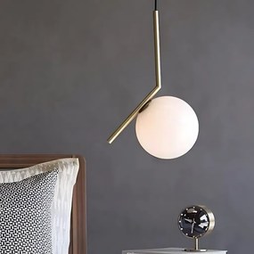 Toolight Toolight, stropná lampa sklenená guľa z bieleho zlata 1xE27, G106-1W, zlatá-biela, OSW-09731