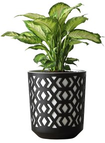 PLASTOVÝ KVETINÁČ ETNIC 27X25 CM ČIERNA
