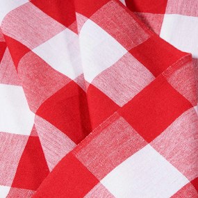 Biante Bavlnený behúň na stôl Olivia OL-016 Červeno-biela kocka veľká 45x180 cm