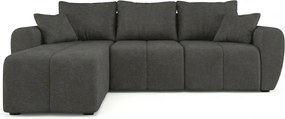 Rozkladacia obojstranná sedacia súprava do L SEVIO 246x145 cm, tmavo sivá + 2 vankúšiky ZDARMA