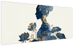 Obraz - Mramorový profil ženy (120x50 cm)