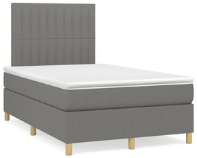 Boxspring posteľ s matracom, tmavosivá 120x190 cm, látka 3269945
