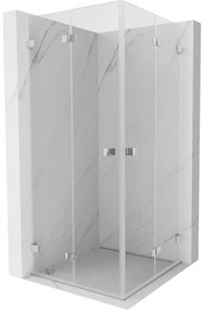 Mexen Lunar-F Duo, skladací sprchový kút 75 x 75 cm, 8mm číre sklo, chrómový profil, 836-075L-075P-01-00