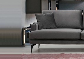 Pohodlná trojmiestna pohovka Papira 205 x 90 cm, sivá