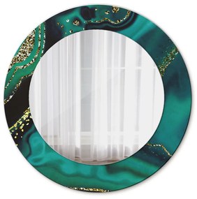 Smaragdový mramor Okrúhle dekoračné zrkadlo
