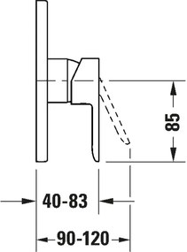 Duravit DC4210010010 - Sprchová batéria pre podomietkovú inštaláciu D-CODE lesklý chróm