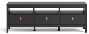 Čierny TV stolík 151x54 cm Madrid – Tvilum