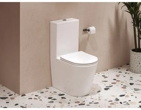 Ravak X01872 - WC kombi bez oplachového okraja so sedátkom SoftClose ELEGANT keramika/biela