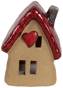 Dekorácia hnedý keramický domček - 10*8*13 cm