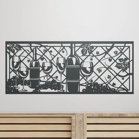 Veselá Stena Samolepka Vinná réva Farba: šedá, Veľkosť: 60 x 23 cm
